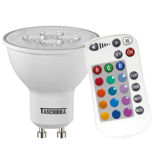 Lâmpada Led Tdl Rgb Ir Taschibra 5W - Imagem principal - 18695272-9811-4ee8-83a3-bd32b6e5889b