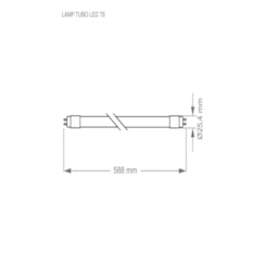 Lâmpada Tubo Led T8 3000K 16467 Taschibra 60cm 9,9W