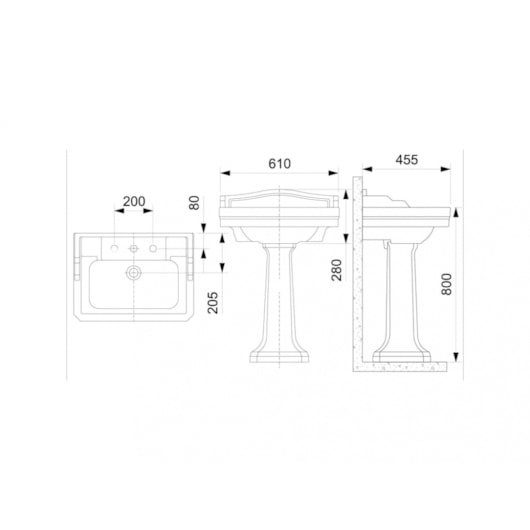 Lavatório Clássica Branco Celite 61x45cm - Imagem principal - d1957f31-66a4-44f4-b500-8fc60d8a0bc9