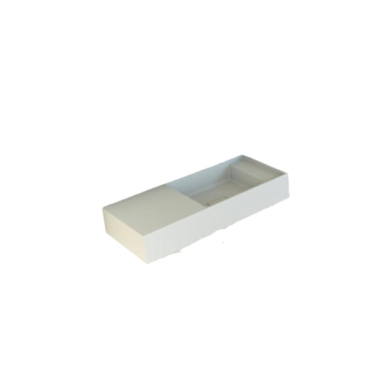 Lavatório De Apoio Duramatt Esquerdo Com Textura Friso Arles Fosco Branco Acetinado Sabbia - Imagem principal - 680fda48-bce2-4461-80d4-9c679b4a3e8e