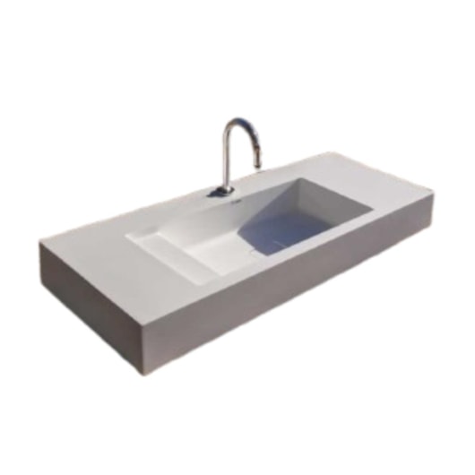 Lavatório De Apoio Duramatt Rodes 100 Branco Fosco Acetinado Sabbia - Imagem principal - aa3eaa4b-3b46-442b-85a4-b875008933c0