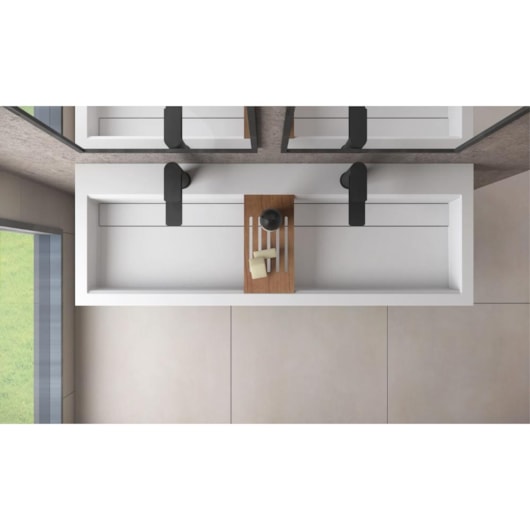 Lavatório De Apoio Duramatt Tibet 120 Branco Fosco Acetinado Sabbia - Imagem principal - 9c9494d6-056a-4c40-bd7b-5b44ebe0d6c5