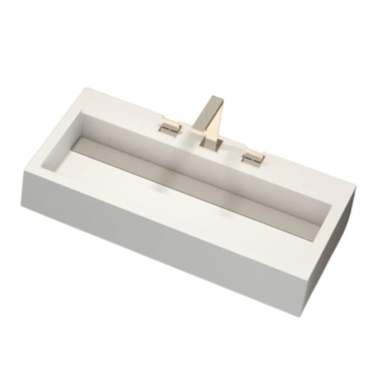 Lavatório De Apoio Duramatt Tibet 90 Branco Fosco Acetinado Sabbia - Imagem principal - 9b295864-bb61-4aa7-ac14-b202c3fd1ca1