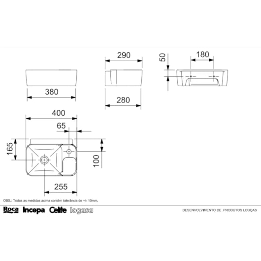 Lavatório De Apoio E Suspenso Eco Incepa Branco Incepa 41x30cm - Imagem principal - 2ba05bd1-c0d8-4e4d-87ea-f850bc3fb174