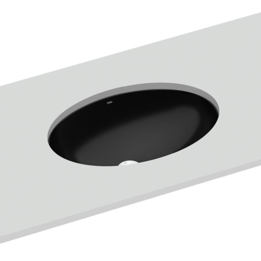 Lavatório De Embutir Oval Preto Celite 49x32,5cm - Imagem principal - cc4d1296-e299-4a82-9229-90f8609f7ae4