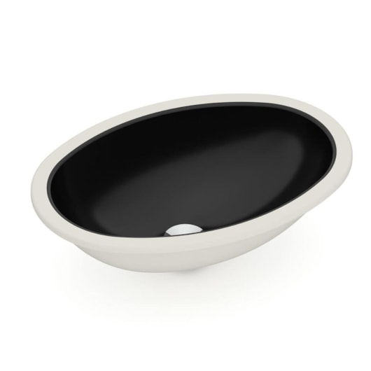 Lavatório De Embutir Oval Preto Celite 49x32,5cm - Imagem principal - 66913e04-8696-49d1-9fea-53459fa55fb2