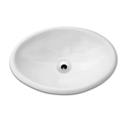 Lavatório De Sobrepor Oval Pequeno Branco Celite 44x31cm