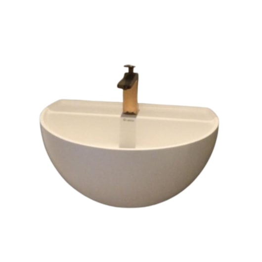 Lavatório Duramatt Suspenso 2 Furos Alexandria Branco Fosco Acetinado Sabbia - Imagem principal - a7b6ceef-d89e-4486-a233-08c92ff2c9d2