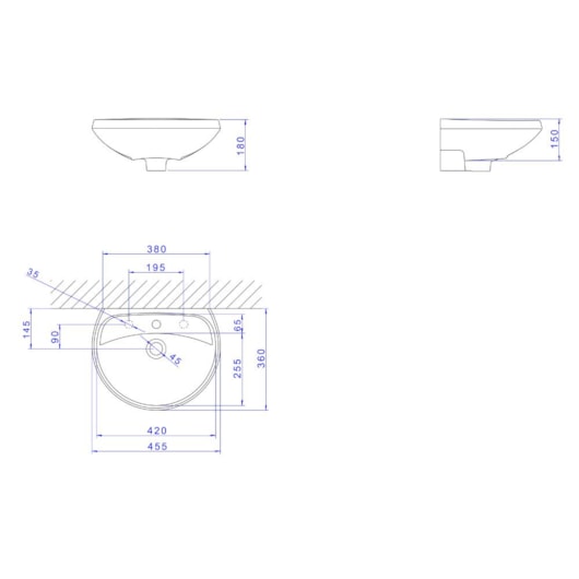 Lavatório Para Coluna Izy 46x36cm Branco Deca - Imagem principal - b3663517-b0e6-47a4-b0b9-98814a2f3ff6