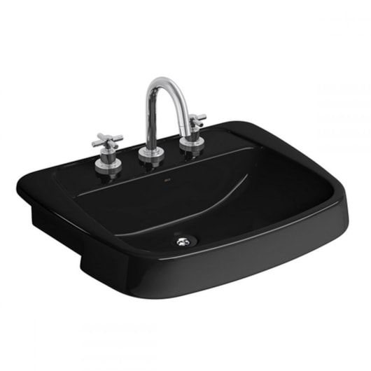 Lavatório Semi Encaixe 58x45cm Com Mesa L.82.95 Ébano Deca - Imagem principal - 79fb2e77-7e52-4e04-8291-5c1bf3855a8b