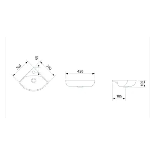 Lavatório Suspenso De Canto P Branco Incepa 43x34,5x3cm - Imagem principal - 10c481e2-c640-4006-bad2-30d2a014e10b