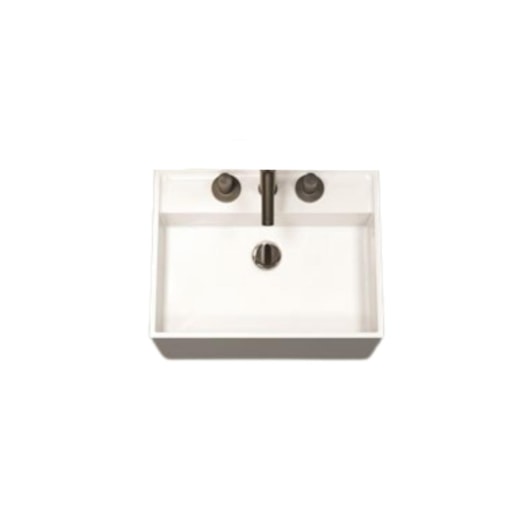 Lavatório Suspenso Duramatt Com Textura Friso Branco Fosco Acetinado Sabbia - Imagem principal - 28ab2905-52c9-482c-84e6-692832ffbdca