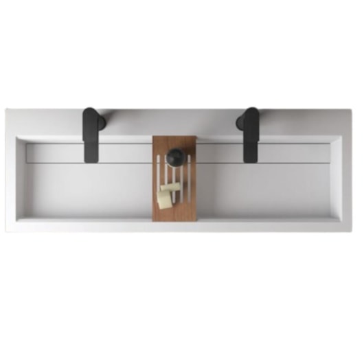 Lavatório Suspenso Duramatt Com Textura Friso Tibet 120 Branco Fosco Acetinado Sabbia - Imagem principal - 9098efb2-82fa-4b6c-9394-bc30e6f5db63