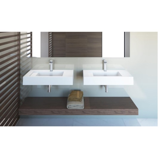 Lavatório Suspenso Duramatt Rodes 80 Branco Fosco Acetinado Sabbia - Imagem principal - 8774c5e8-936f-4f72-ae7a-df1f45167b32