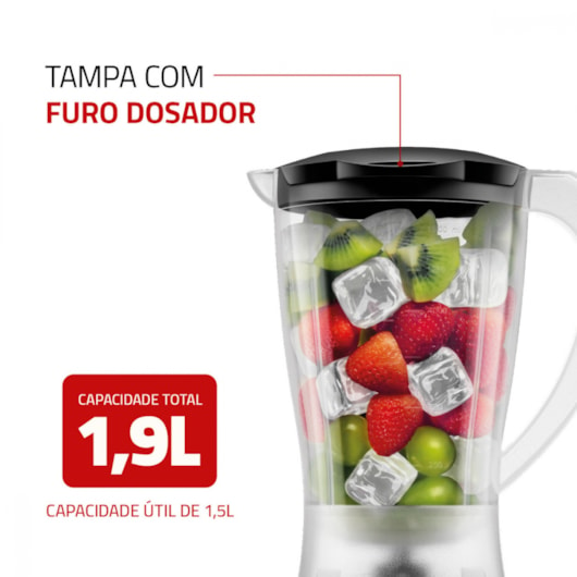 Liquidificador Easy Power L550B Preto Mondial 127V 500W - Imagem principal - dc6723be-44f8-48a2-9d8d-8b07849e7ec6