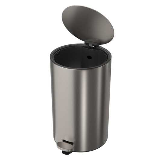 Lixeira Com Pedal Redonda Inox Deca 20l - Imagem principal - 8fc33691-4187-46ff-9eac-2dc4c5834541