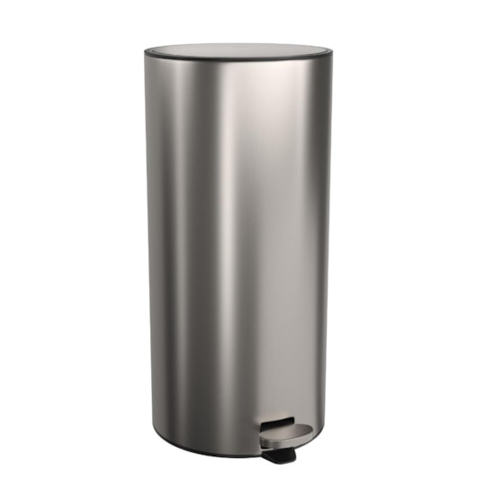 Lixeira Com Pedal Redonda Inox Deca 30l - Imagem principal - 6ad3f5ea-98a2-48ec-af45-03c7fe6879c6