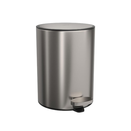 Lixeira Com Pedal Redonda Inox Deca 5l - Imagem principal - 3ca00193-ec84-452e-9e18-6db783f319dc