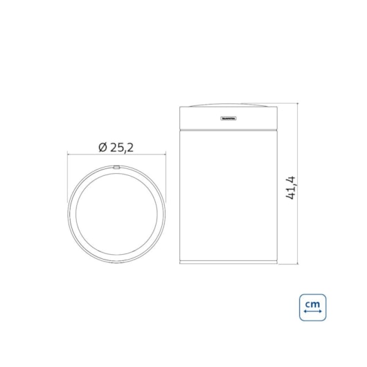 Lixeira Com Sensor Sense Round Inox Acetinada Tramontina 11L - Imagem principal - f9b8f77a-c70a-45e8-b32e-f46e519f2523
