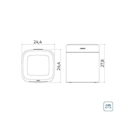 Lixeira Com Sensor Sense Square Inox Acetinada Tramontina 8L - Imagem principal - 947f74f1-d03f-4567-be33-6bf4315ec3e3