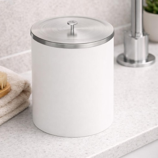 Lixeira com Tampa em Aço Polipropileno Branco Tramontina 5L - Imagem principal - e4eb2554-d488-4c97-8800-7c5e59ad47dd