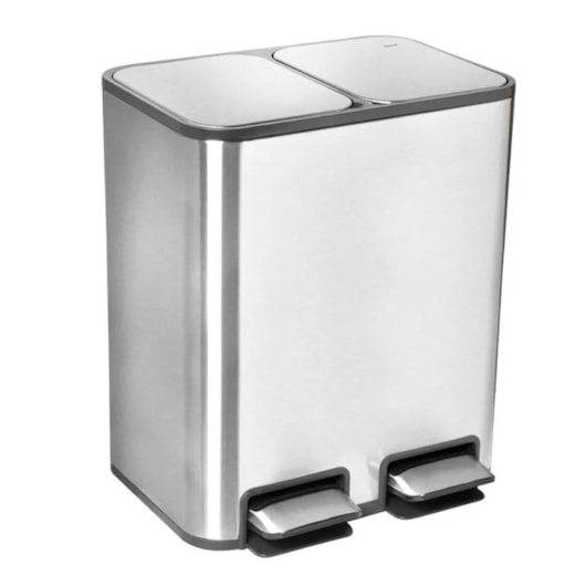 Lixeira Dupla 20L DocolFlat Escovado Docol - Imagem principal - 4bf2ca3b-697c-42a3-bc10-d2be53b38dcf