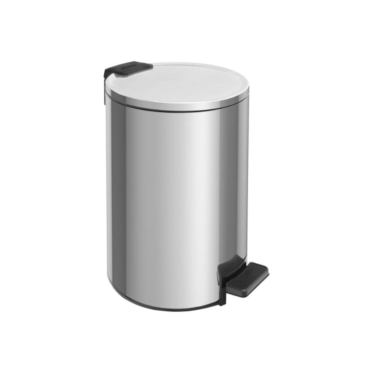 Lixeira Em Aço Inox Com Pedal Balde Interno Loop Polido Tramontina 12L