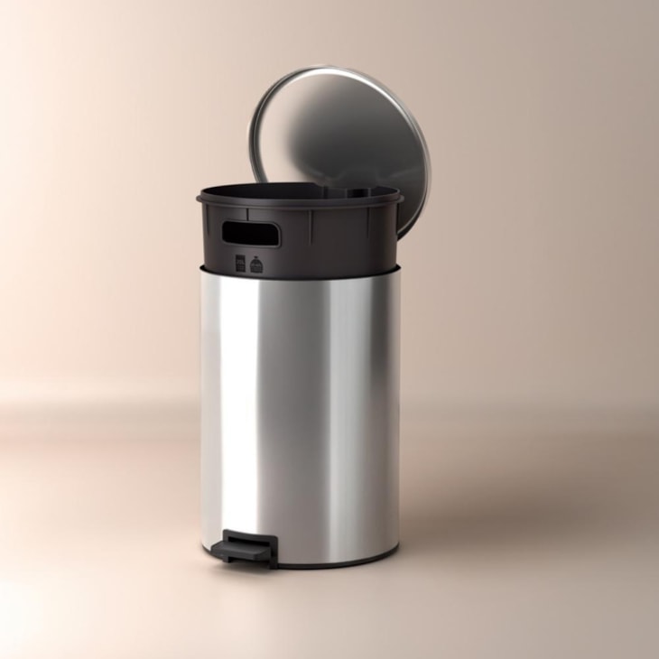 Lixeira Em Aço Inox Com Pedal Balde Interno Loop Polido Tramontina 20L