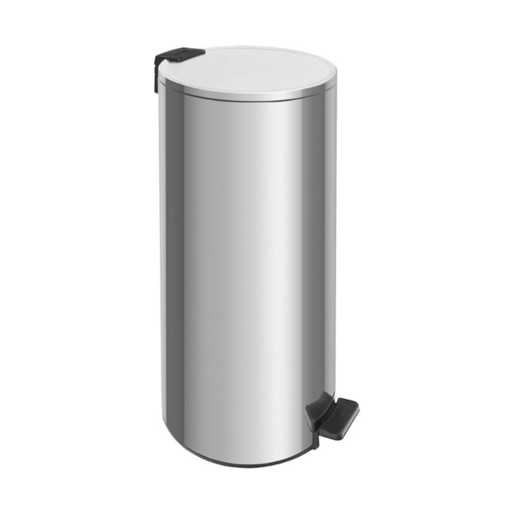 Lixeira Em Aço Inox Com Pedal Balde Interno Loop Polido Tramontina 30L