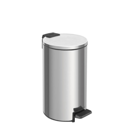 Lixeira Em Aço Inox Com Pedal Balde Interno Loop Polido Tramontina 5L - Imagem principal - f3031eda-8044-42d3-bfa5-ad1dc259e283