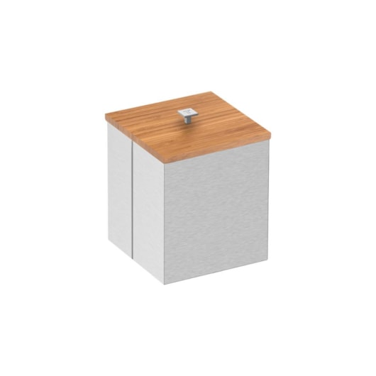 Lixeira Em Aço Inox Com Tampa De Bambu Luz Acetinado Tramontina 4,5L - Imagem principal - 3e98f240-95c2-4a6d-b3ec-944fe31427b8