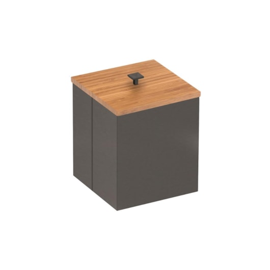 Lixeira Em Aço Inox Com Tampa De Bambu Luz Black Matte  Acetinado Tramontina 4,5L - Imagem principal - f4e47bc5-a364-4cbb-b654-63cbdba44bac