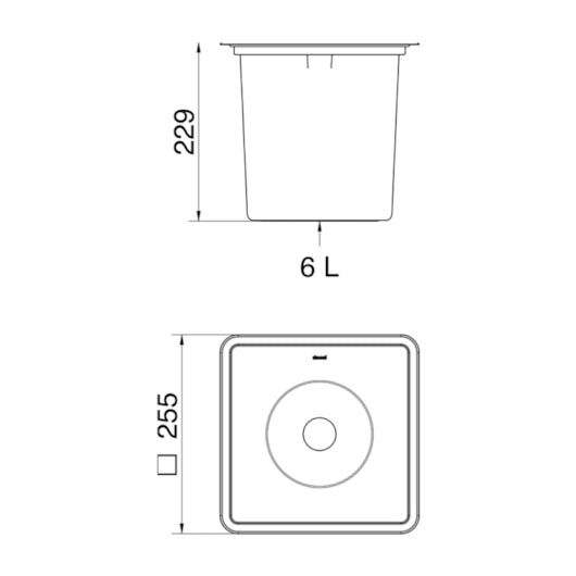 Lixeira Embutir Quadrada Q255 6 Litros Docol - Imagem principal - b84944ba-8422-4f08-b234-bfb662893815