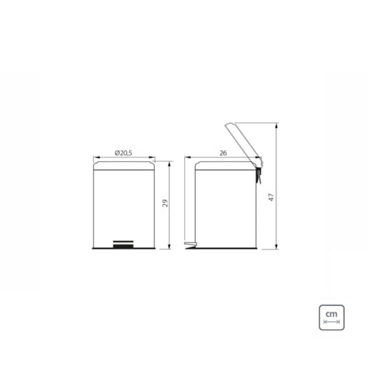 Lixeira Inox com Pedal Brasil 5L com Acabamento Polido e Balde Interno Tramontina - Imagem principal - 7be8a2c3-75e5-4801-90c0-451c0ae0a6e6