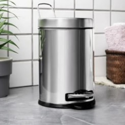 Lixeira Inox Com Pedal e Balde 20 Litros Brinox