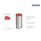 Lixeira Inox Piemonte com Acabamento Scotch Brite e Tampa Basculante Vermelha em Polipropileno 40 L Tramontina - 9b6d07a1-61bb-486e-a223-a0aa212034fd