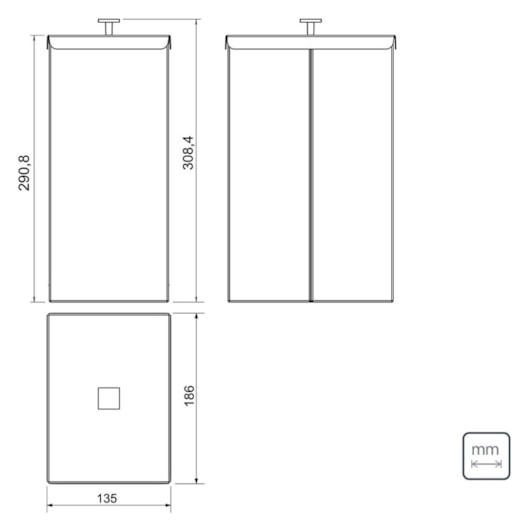 Lixeira Luz Slim em Aço Inox com Acabamento Scotch Brite e Revestimento Black Matte 5,5 L Tramontina - Imagem principal - 2b3338b3-89da-4101-87e7-35909105c51d