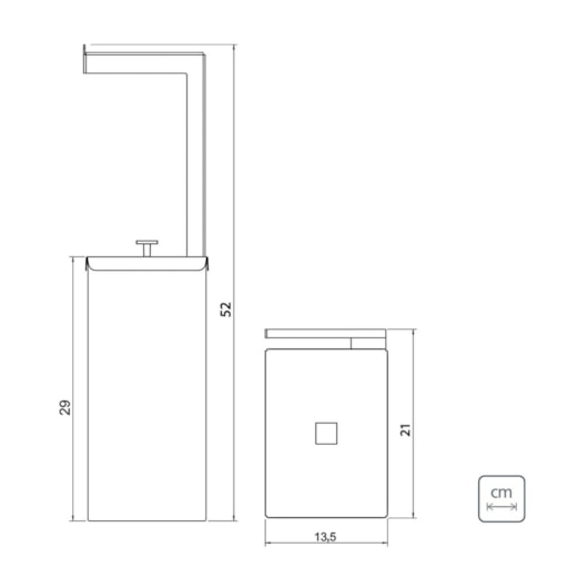 Lixeira Luz Slim em Aço Inox com Acabamento Scotch Brite e Revestimento Black Matte com Suporte para Papel Higiênico 5,5 L Tramontina - Imagem principal - 1fe9ea2a-4605-45ab-b7ca-6d8a6a6a5bf5