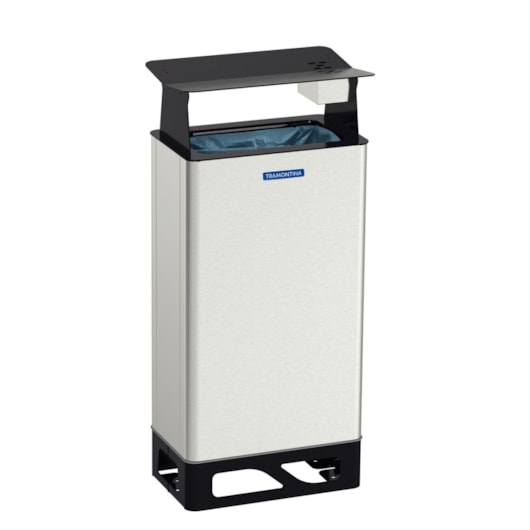 Lixeira Modena em Aço Inox com Acabamento Scotch Brite 80 L Tramontina - Imagem principal - 666f45a4-d806-43d4-88a2-3a51452ec366