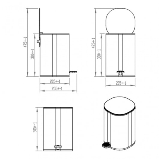 Lixeira Multiuso Redonda Com Pedal Preta 5 Litros Ghelplus - Imagem principal - 0004316f-5e66-4cf7-b21d-305f84e3c590