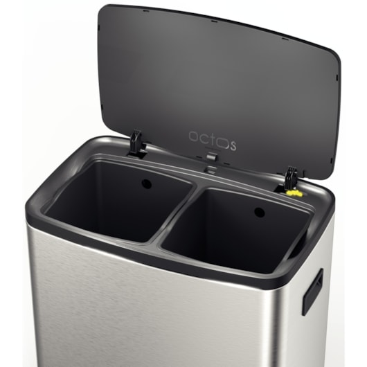 Lixeira Octos em Aço Inox com 02 Baldes Removíveis e Pedal Tramontina 15L + 15L - Imagem principal - 028844c9-374c-4f85-99ca-9a9a028a56da
