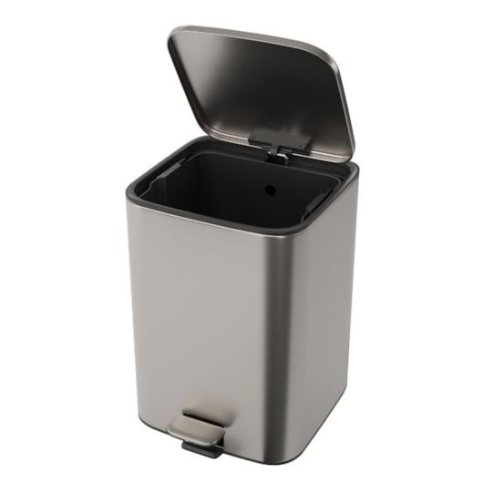Lixeira Quadrada Com Pedal Inox Deca 18l - Imagem principal - e71193b3-3966-49b9-bf55-b5e8cf28b5c9