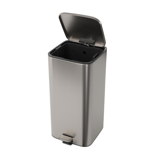 Lixeira Quadrada Com Pedal Inox Deca 28l - Imagem principal - 813b7fa9-7e58-4fca-881e-8280e7ebba59