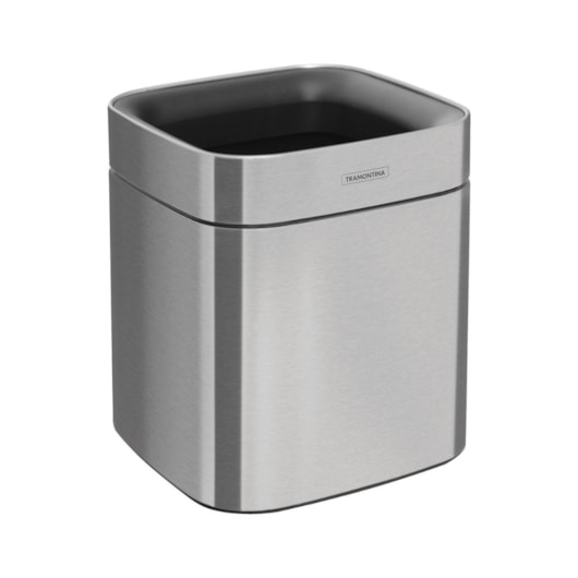 Lixeira SemTampa Square Acetinado Tramontina 8L - Imagem principal - 1c850a45-712d-4950-85fb-b0431d9e50ad