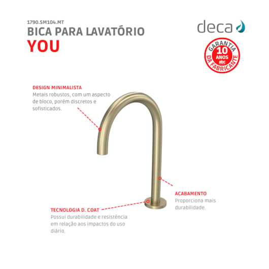 Loes Bica Para Lavatório De Mesa Redonda P You Summer Gold Deca - Imagem principal - 2b6c53a2-5132-4628-8fa1-5aa23e3fde7a