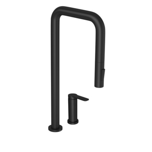 Loes Bica Reta Para Monocomando de Mesa para Cozinha You Black Matte ...