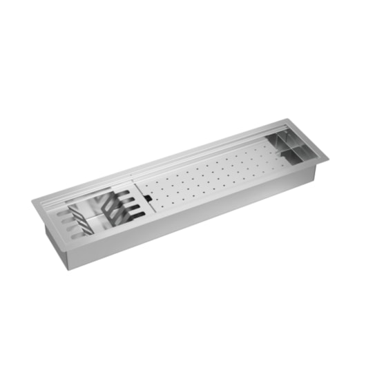 Loes Calha Organizadora De Cozinha Inox Deca 75x20cm - Imagem principal - 09f2fa0e-d9c3-403c-ac4f-0e189e190319