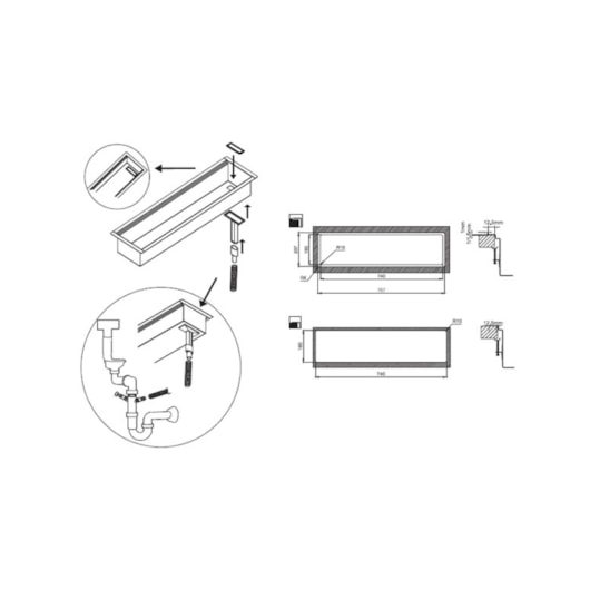 Loes Calha Organizadora De Cozinha Inox Deca 75x20cm - Imagem principal - 72aba3b1-fde7-41ae-8f62-b91621f1f7fc