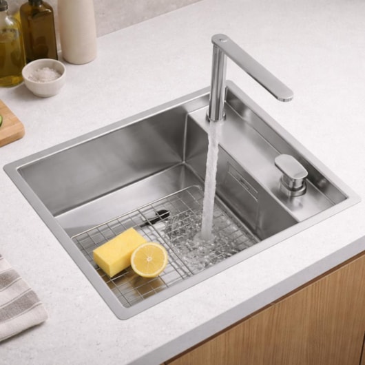 Loes Cuba De Cozinha Inox Supra Com Válvula Deca 52,8X44cm - Imagem principal - 45e1f274-9e3c-44fa-836c-da02b38f6c3b