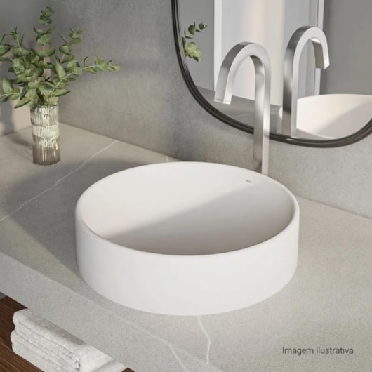 Loes Cuba De Sobrepor Redonda 40cm Branco Fosco Deca - Imagem principal - 0a192be2-43e6-44e0-b36f-576bf75a9cb7